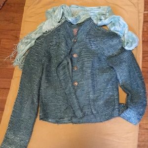 Forever 21 greenish blue button down jacket.